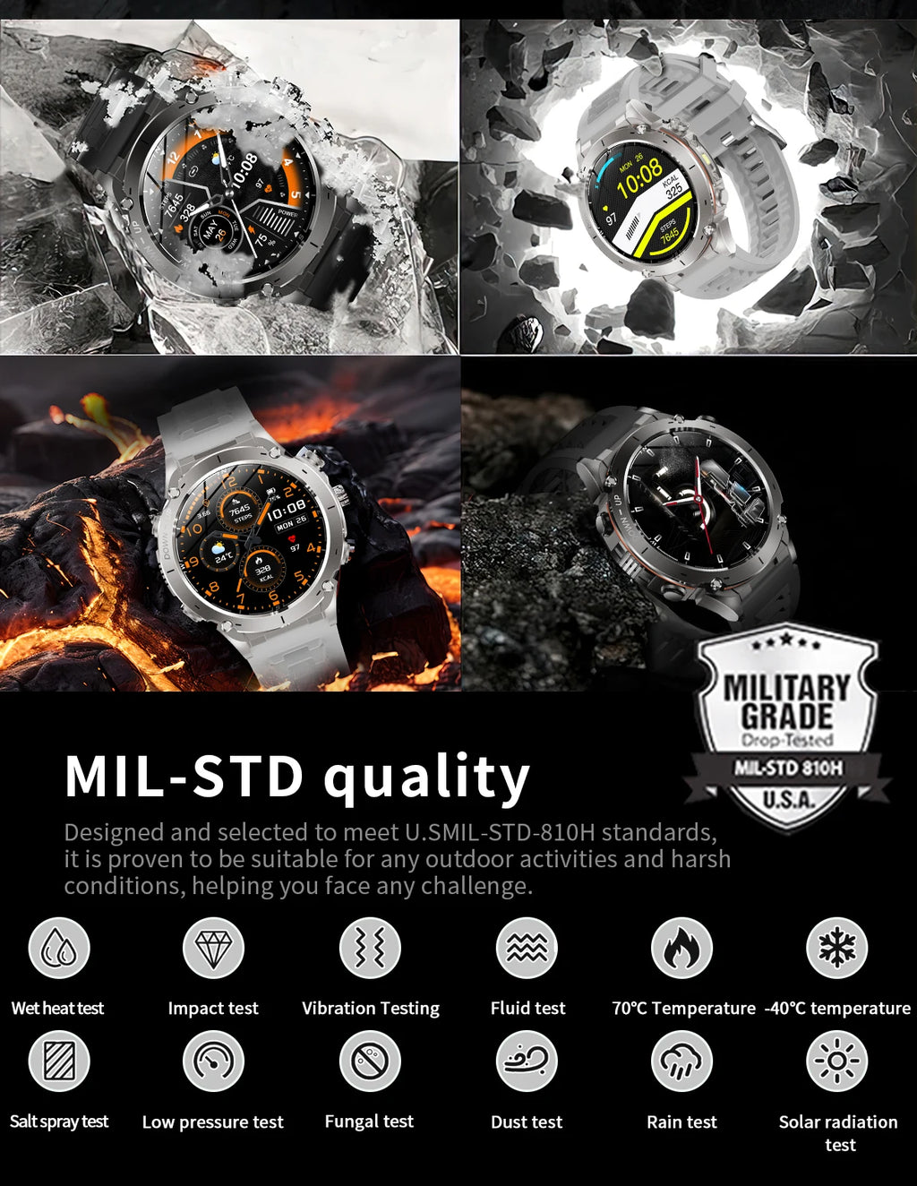 2026 New GPS Smart Watches 10 ATM Waterproof Built-in Dual-band GNSS Compass Military Sport Men SWIM Smartwatch For Android IOS