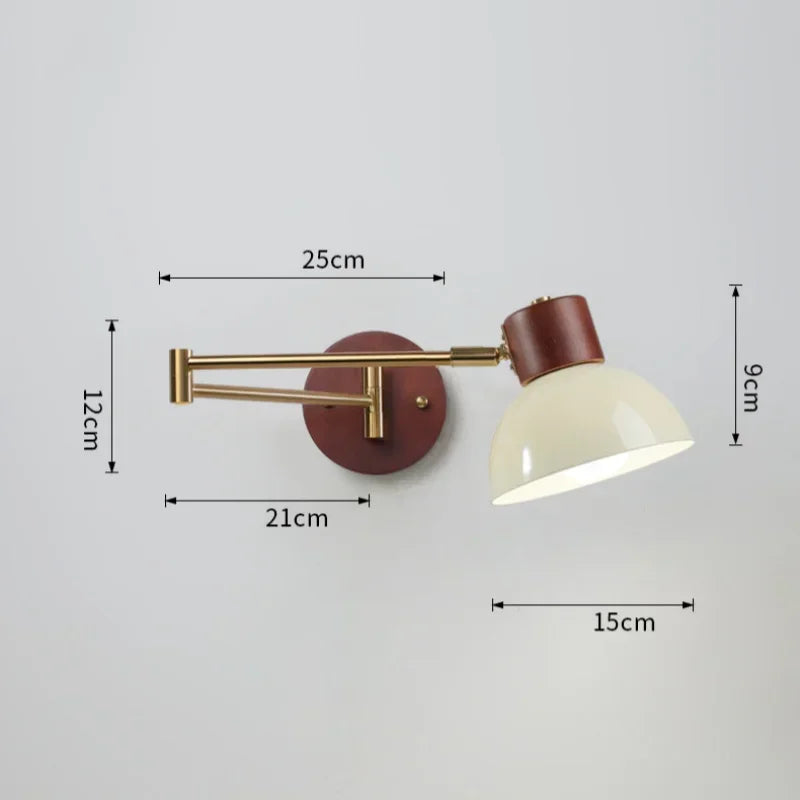 LED Bedroom Bedside Wall Lamp Swing Arm Wall Light Folding Telescopic Study Reading Lamp Study Decor Sconce Lighting