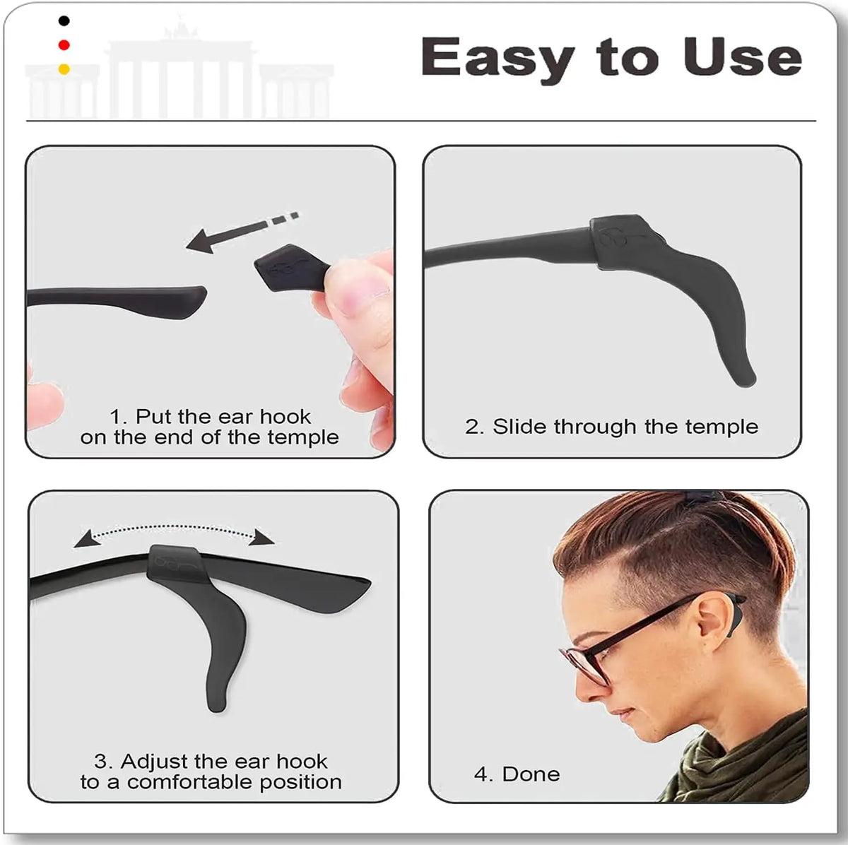 2/40pcs Silicone Ear Hook Anti-slip Glasses Leg Ear Sleeve Bracket Fastener Sunglasses Accessories Grip Anti-fall Eyewear Holder