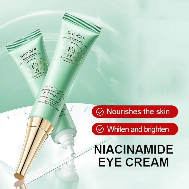 SADOER Nicotinamide Eye Cream Anti Dark Circles Remove Eyes Bags Moisturizing Eye Creams Beauty Eyes Korean Skin Care Cosmetics