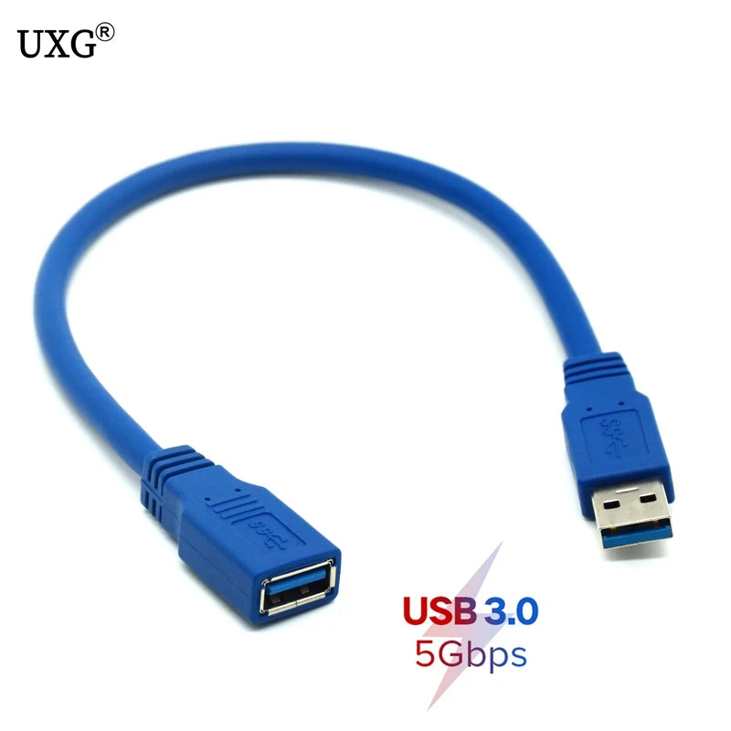 Standard 5Gbps Super Speed USB 3.0 A Male To A Female M To F Extension Short Data Sync Cord Cable 0.3m Blue 30cm/1FT 0.6m 1m 3m