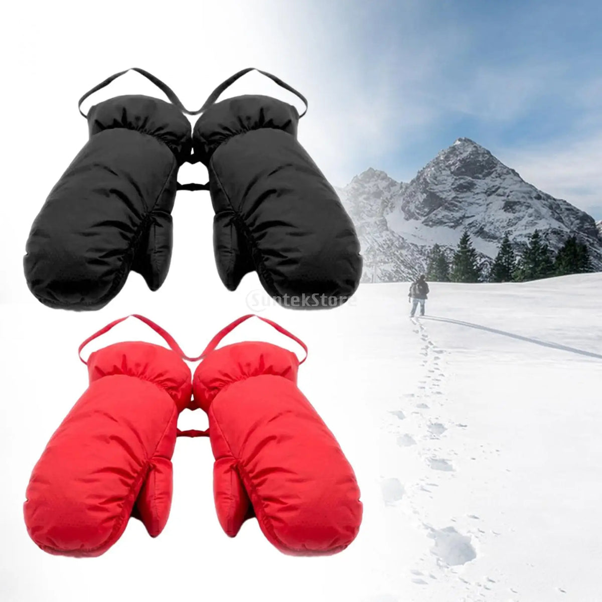 Down Mittens Ski Mittens for Men Women Warm Windproof Cold Weather Gloves Winter Snow Mittens for Skiing Biking Autumn Winter