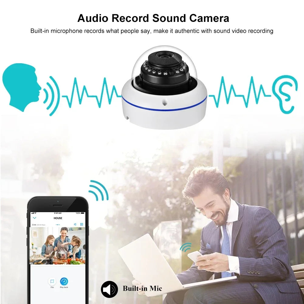 10CH 4K 8MP POE Security Camera Kit Audio Motion Detection Vandalproof Outdoor Dome Camera 5MP 4MP CCTV Surveillance Protection