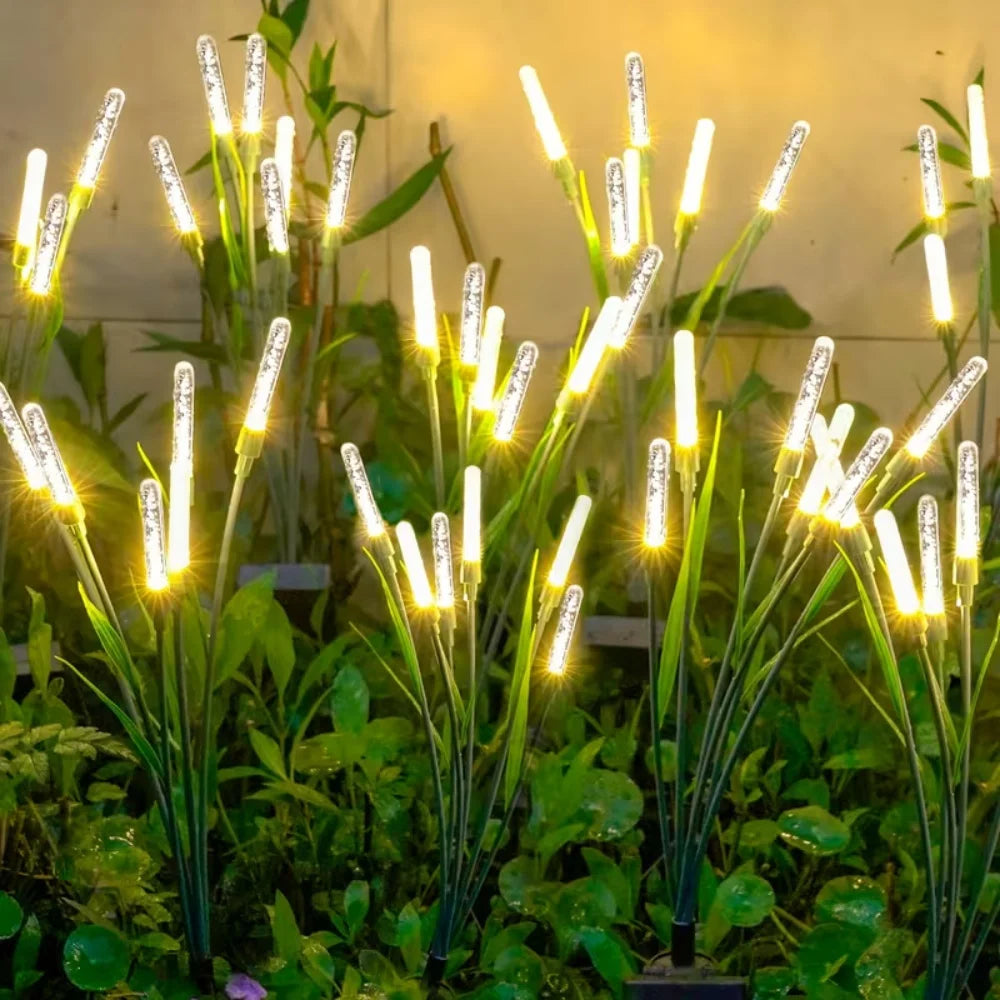 1/2/4PCS Solar Bubble Reed Garden Lights Outdoor Waterproof LED Pathway Lights For Yard Patio Decor