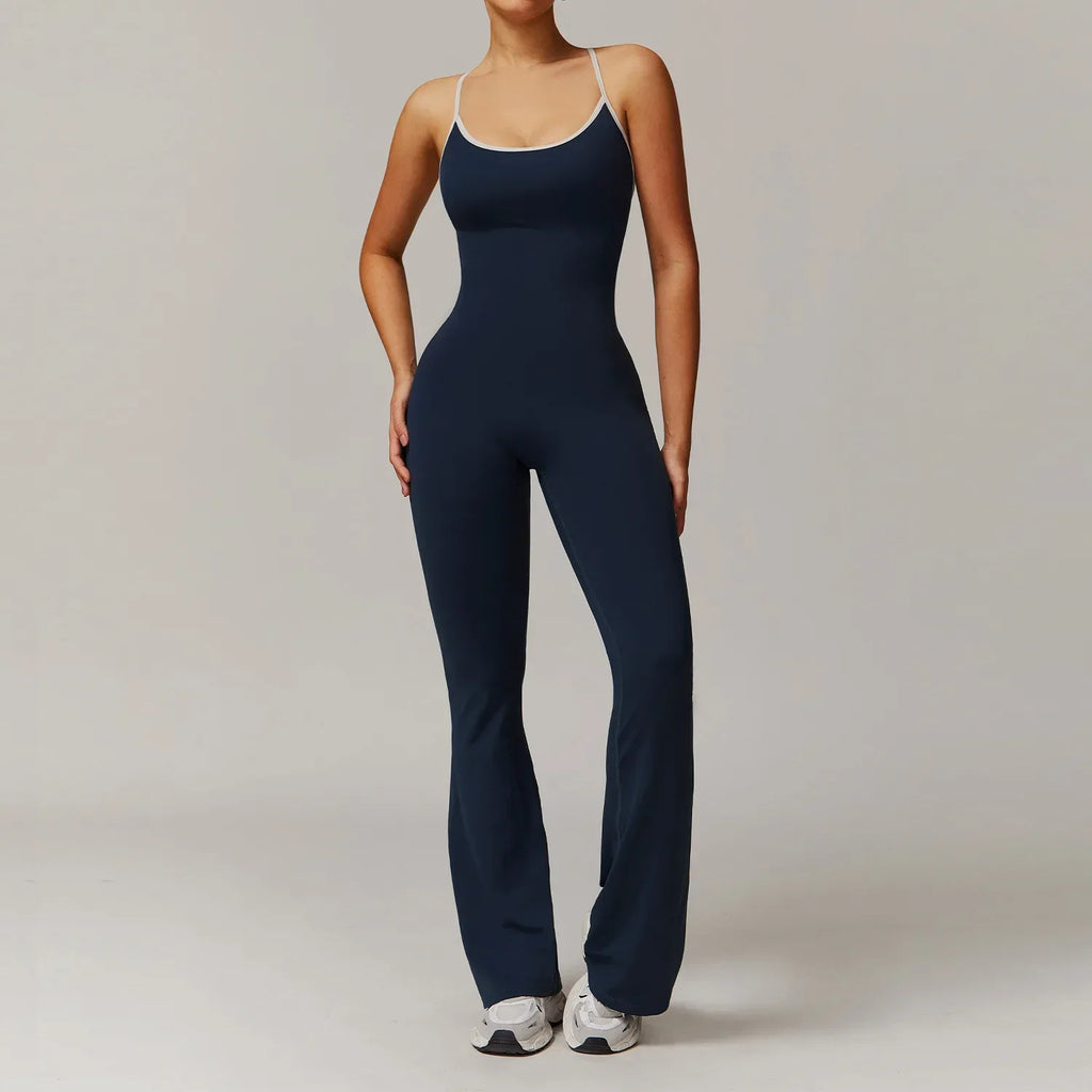 Nude Cross Back Yoga Onesie Pleated Micro Stretch Running Sports Fitness Horn Onesie