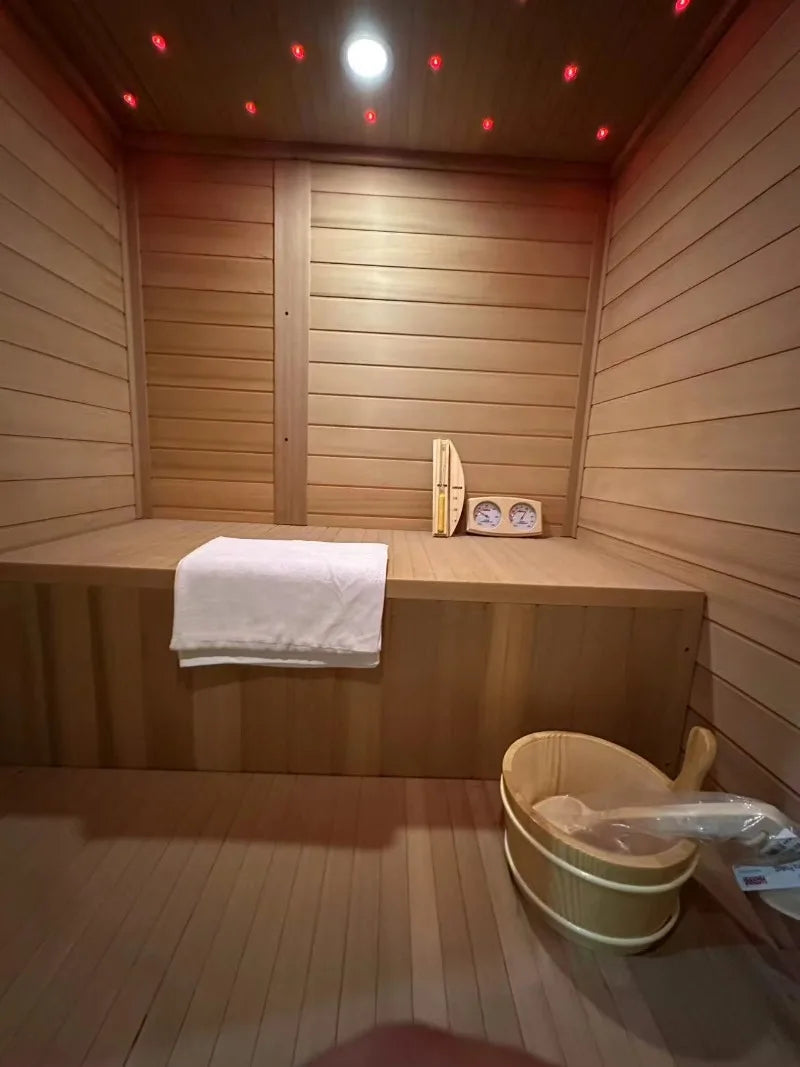 New Luxury High End Black Square Outdoor Sauna Backyard Wellness Sauna Cabin with 6000W Heater Customized
