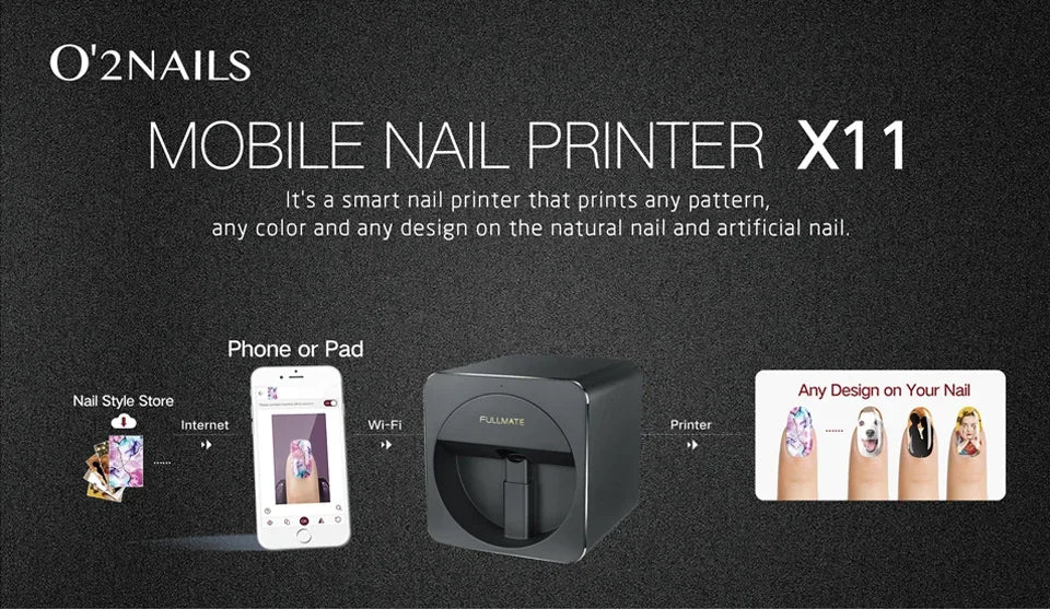 2026 O2nails X11 3D Smart Nail Printer, Portable Automatic Nail Art Printing Machine for Salon & Home DIY.