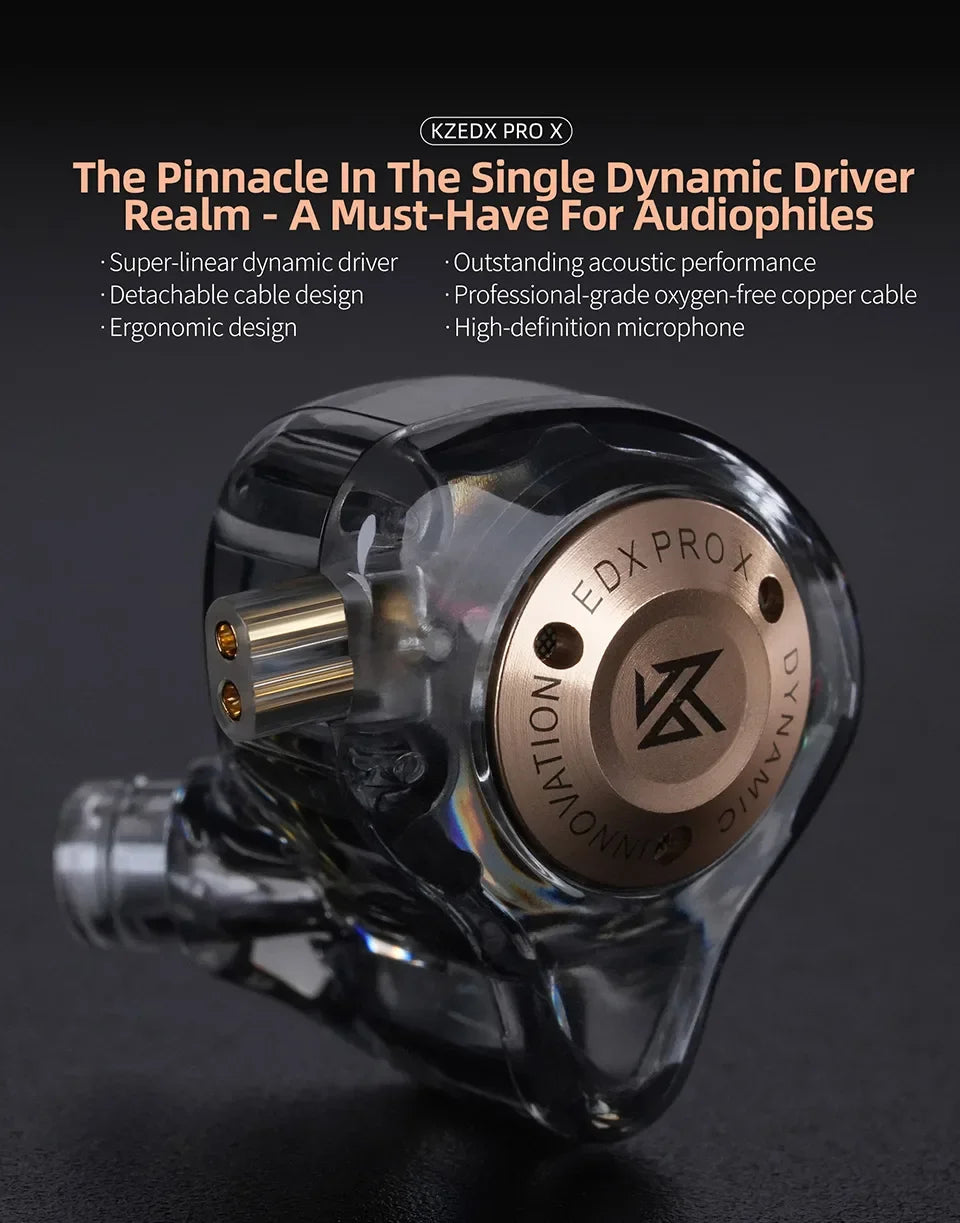 KZ  Dynamic Drive Earphone HIFI Bass Earbud Sport Music Cancelling Headsets KZ EDX PROX ZSTX ZSN PROX EDC EDA ZVX