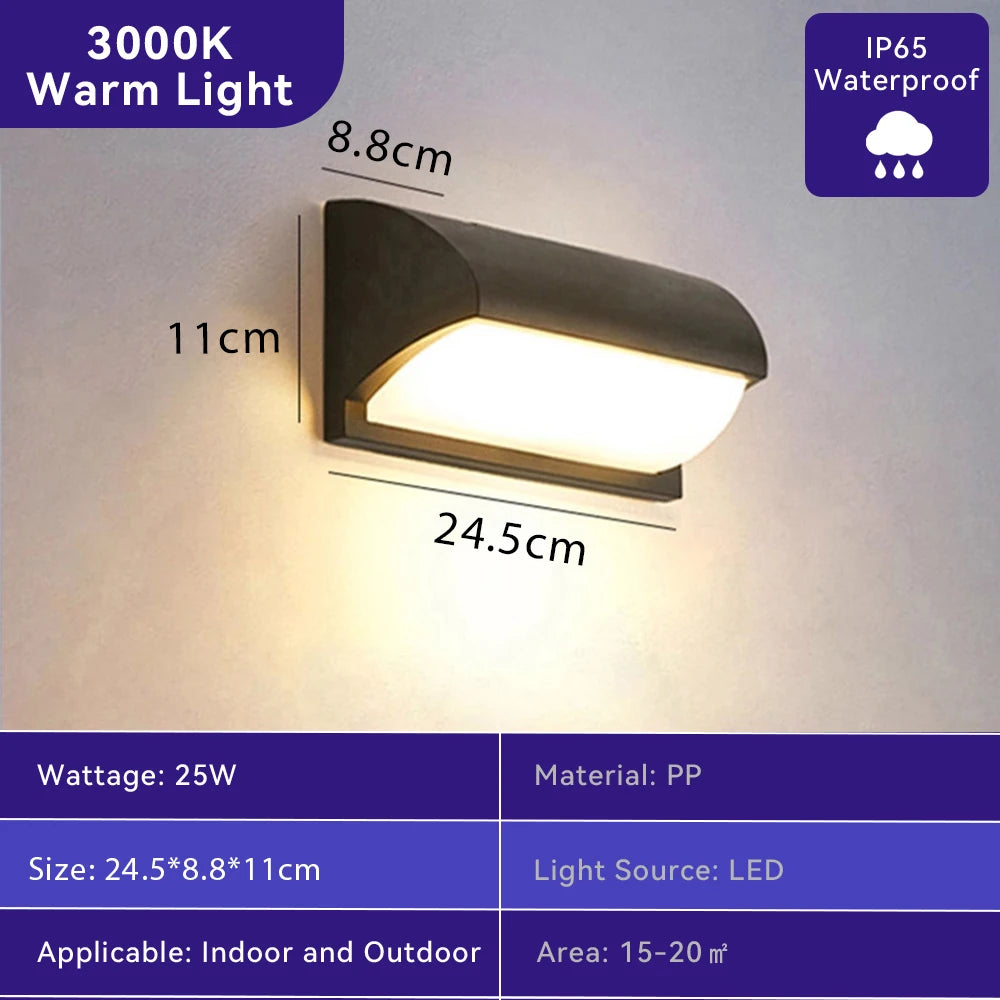 Modern Outdoor LED Wall Light Waterproof 110V 220V Exterior Wall Light For Porch Garage Garden Courtyard Villa Indoor Wall Lamp