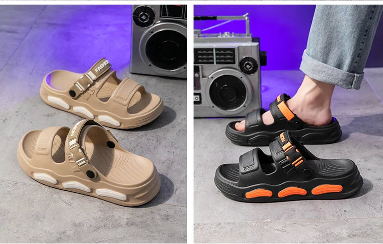 New lightweight and soft cloud like men's sandals and slippers for summer outings, durable and thick soled, anti slip