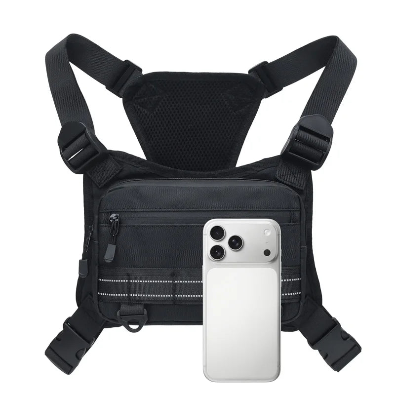 Outdoor Sport Chest Bag Unisex Cycling Bag Hiking Marathon Chest Rig Bag Lightweight Running Vest Backpack Travel Storage Pocket