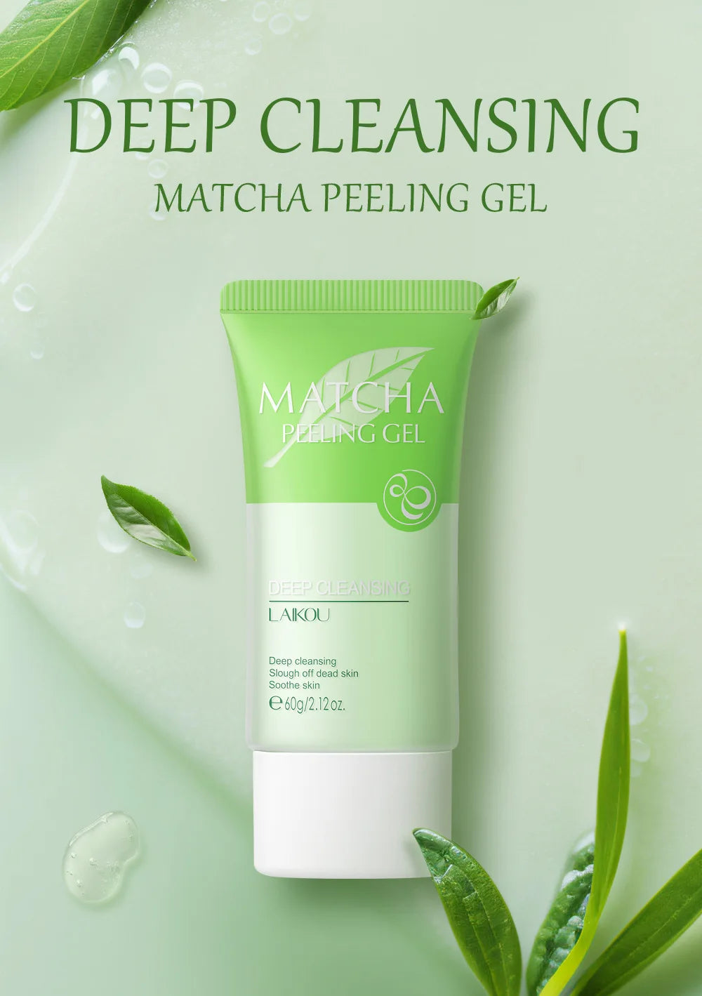 Matcha Peeling Gel Gentle Oil Control Body Face Scrub Cleansing Pores Treatment Acne Remove Blackhead Facial Exfoliation Gel