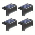 1/4PCS Solar LED Deck Lights Waterproof Outdoor Step Fence Lighting for Patio Yard Stairs Automatic Dusk-to-Dawn L-Shaped Design