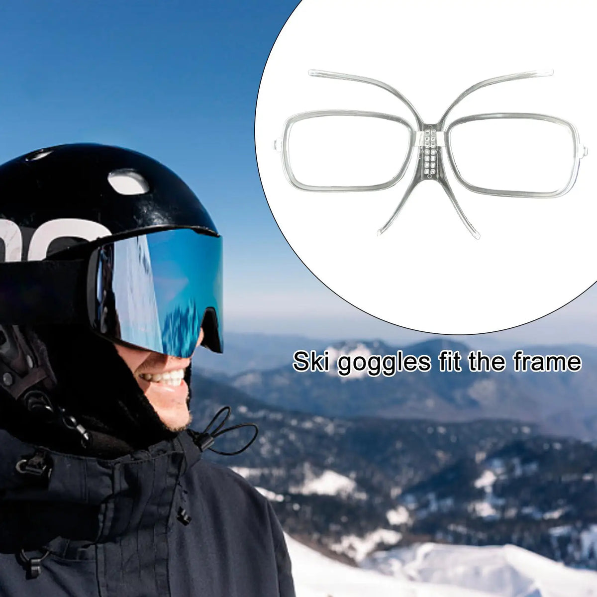Ski Goggle Lens Insert Adjustable Optical Adapter Frame For Snowboard Goggles, Glasses Wearers, Secure Fit Over Eyeglasses