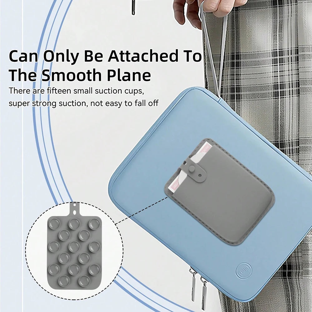 Adsorption Back Storage Bag For iPad Laptop Smooth Surface Reusable Cable/Mouse/Powerbank Pouch Elastic Tablet Accessories