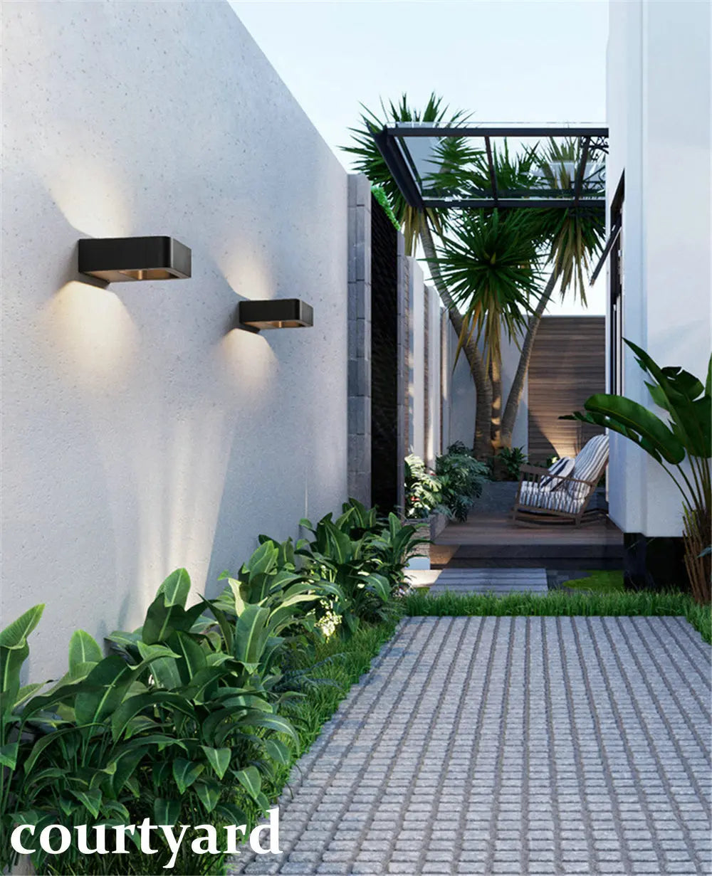Outdoor Waterproof Wall Lamps Human Induction Wall Lights Aluminum Black Gray Lamp Indoor Exterior Wall Porch Balcony Lighting