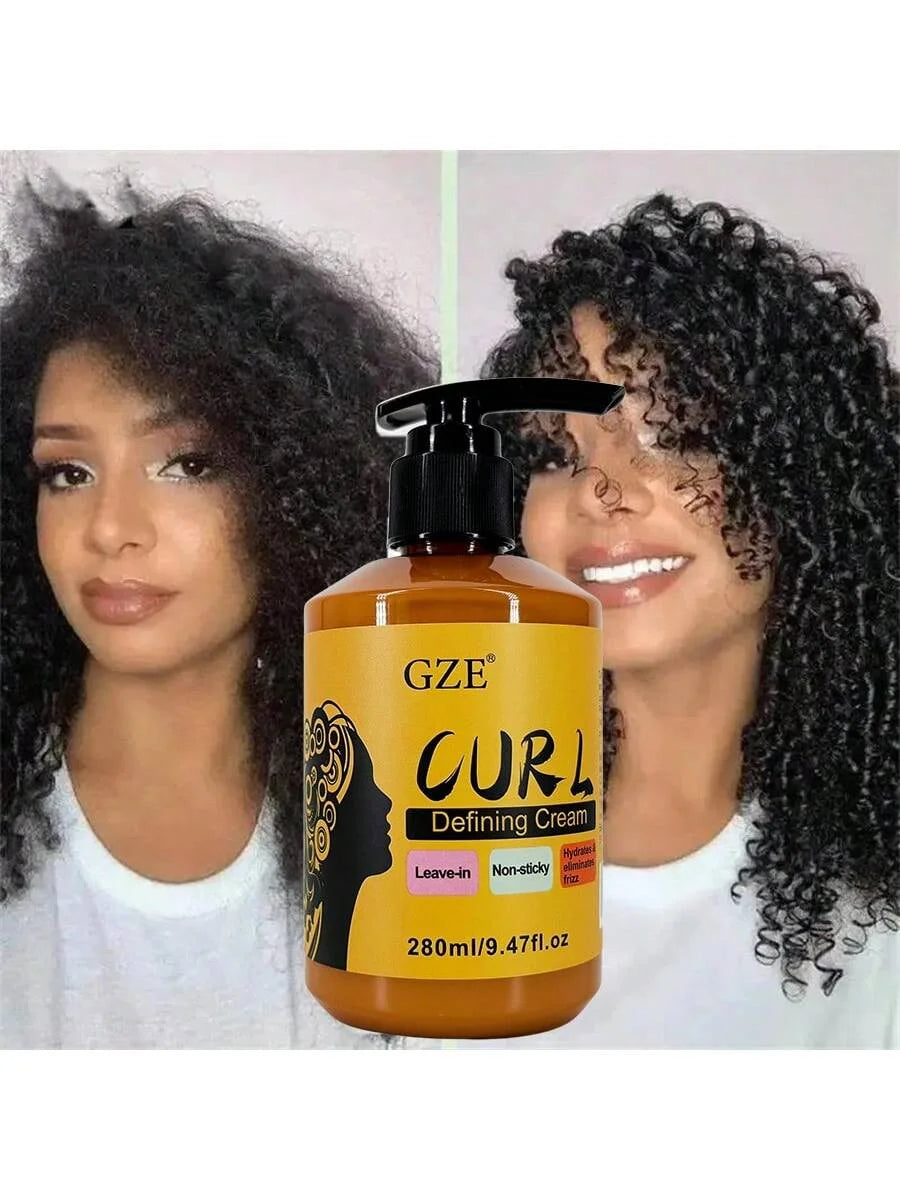 GZE Curl Defining Cream 3 in 1 Leave-in Conditioner Non-sticky Hydrates & Eliminates Frizz Curling Cream