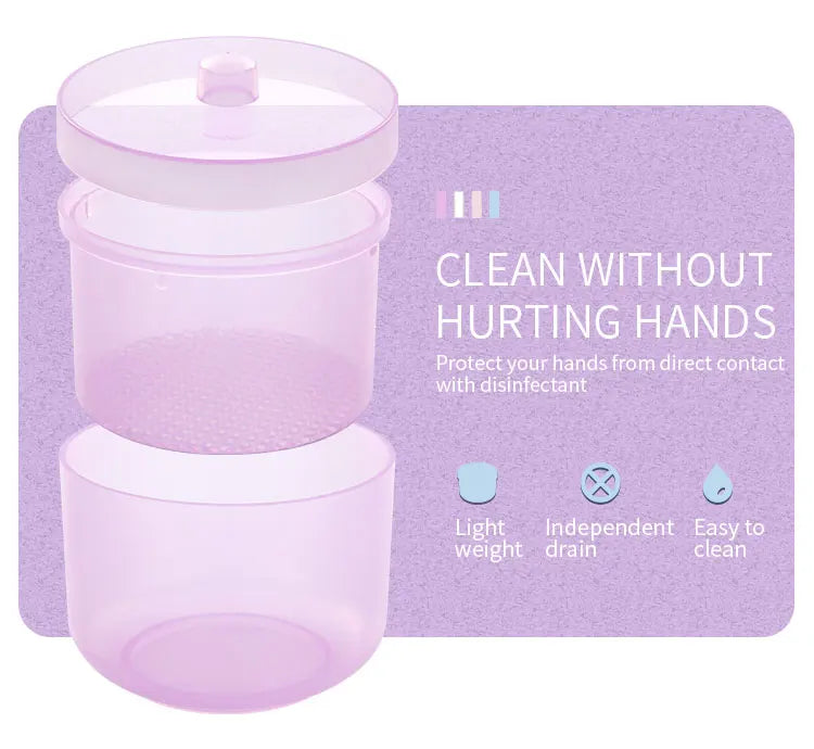 Nail Drill Bits Disinfection Box Double Layer Filtration Cleaning Box Manicure Storage Case Nail Brush Cleaning Container