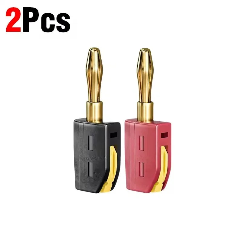 1/2/4Pcs 4mm Banana Plug High Current Quick Connect Gold-Plated Banana Connector 32A Red&Black No Solder Wire Connectors