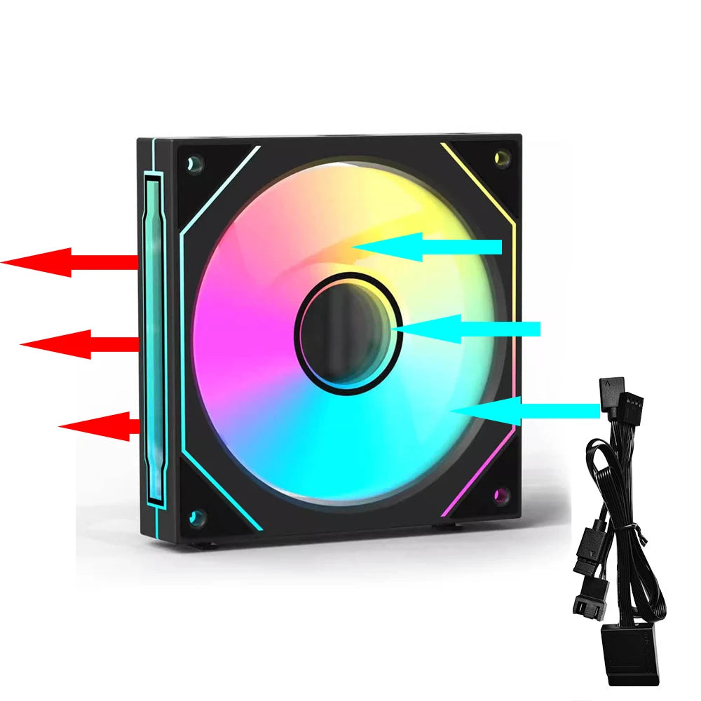 JUMPEAK MX120 240mm 360mm Modular Stackable Splicing PC 120mm Case Cooling Fan ARGB Infinite Mirror For Computer Water Cooler