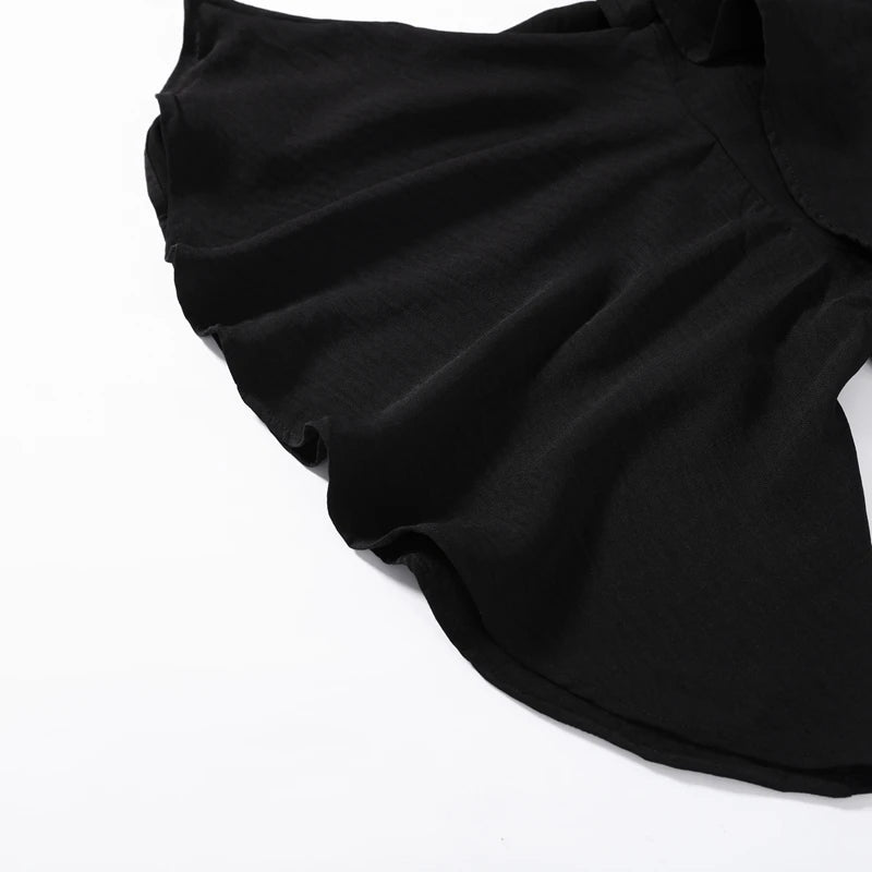 Ruffle Street Cascading Women's Y2k Pants Fashion Elastic Waist Wide-leg Female Trousers 2026 Summer Chic Holiday New Lady Pant