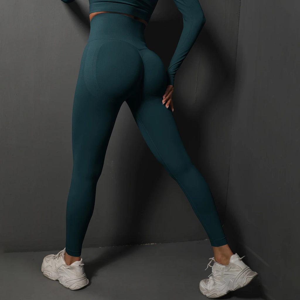 Workout Running Pants Women Yoga Leggings Hips Lifting Gym Leggings Seamless Sport Pants High Waist Fitness Leggings Bubble Butt