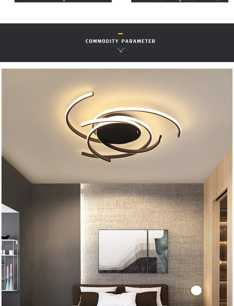 Modern LED Ceiling Lights Lighting For Living Study Room Bedroom Ceiling Lamp Indoor Lighting Home Decoration Lights White/Black