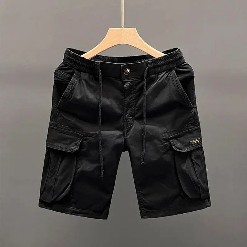 Men's Workwear Shorts Summer Heavyweight Pure Cotton Multi-Pocket Loose Outdoor Dirt-Resistant Wearable Five-Quarter Length
