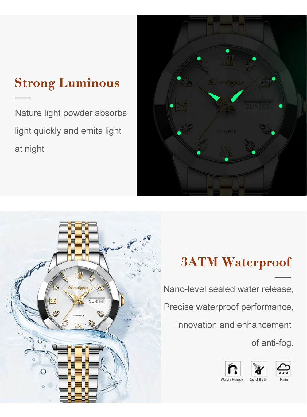 POEDAGAR Luxury Elegant Ladies Watch High Quality Casual Stainless Steel Luminous Waterproof Quartz Women's Watches Dress Clock