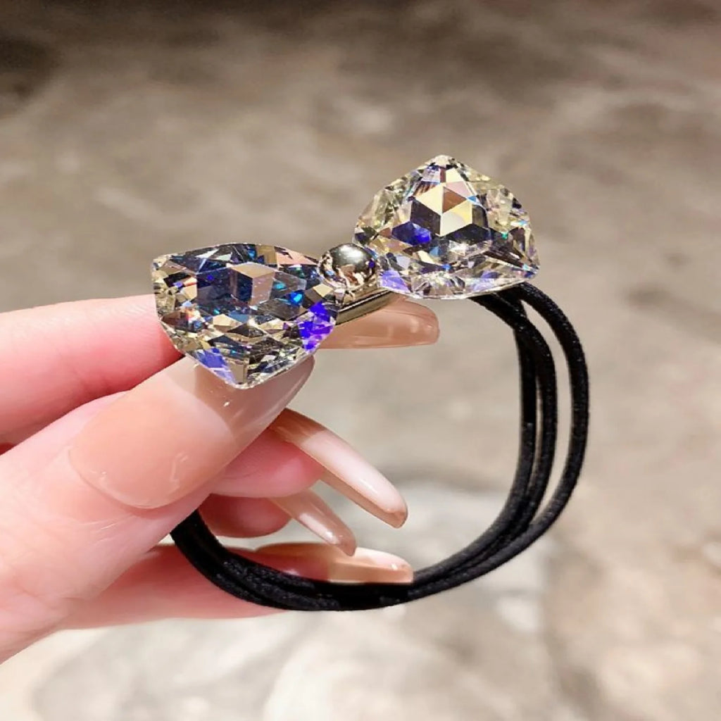 1PC Rhinestone Ribbon Headband High-value Simple Pillow Head Ribbon Hair Rope Tie Ponytail Hair Circle Headwear