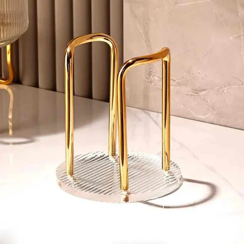 Luxury Disposable Cup Storage Holder Water Tea Cups Dispenser Rack Shelf with Longer Stick Mug Display Stand Home Organizer