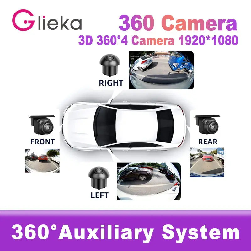 HD Camera 360° panoramic camera 1920P HD rear/front/left/right view lens 360 panoramic accessories