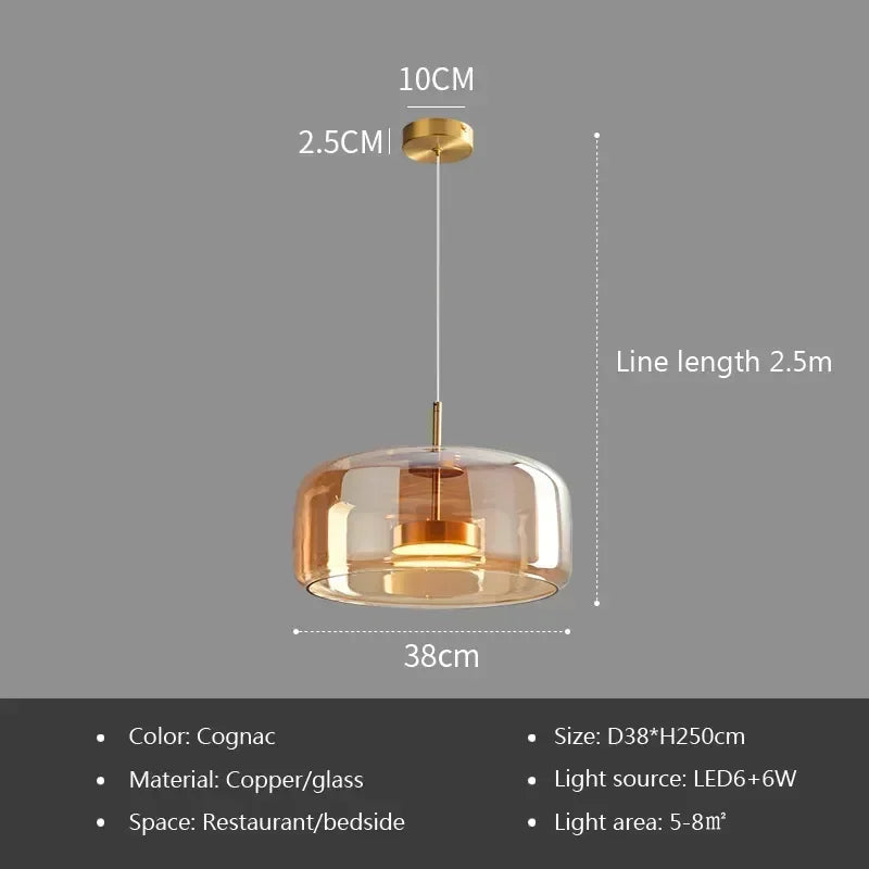 Modern Glass Pendant Light luxury Deco Nordic Led Hanging Light Fixtures  Modern Luminaire Suspension lamp