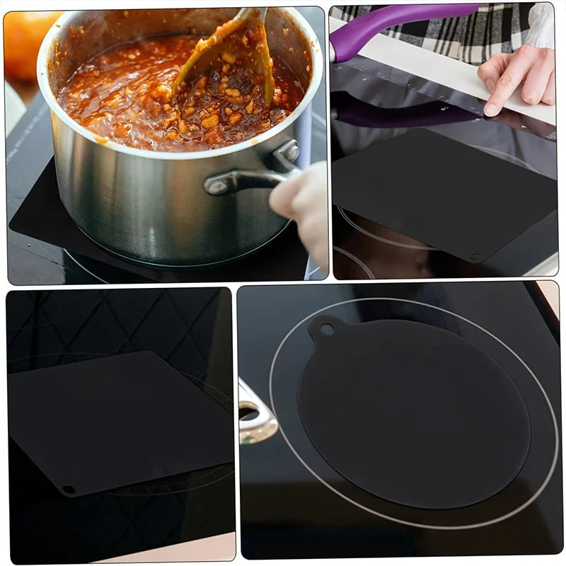 5pcs Induction Cooktop Protector Set Heat Resistant Electromagnetic Stove Protection Rectangular Round Mat Kitchen Accessories