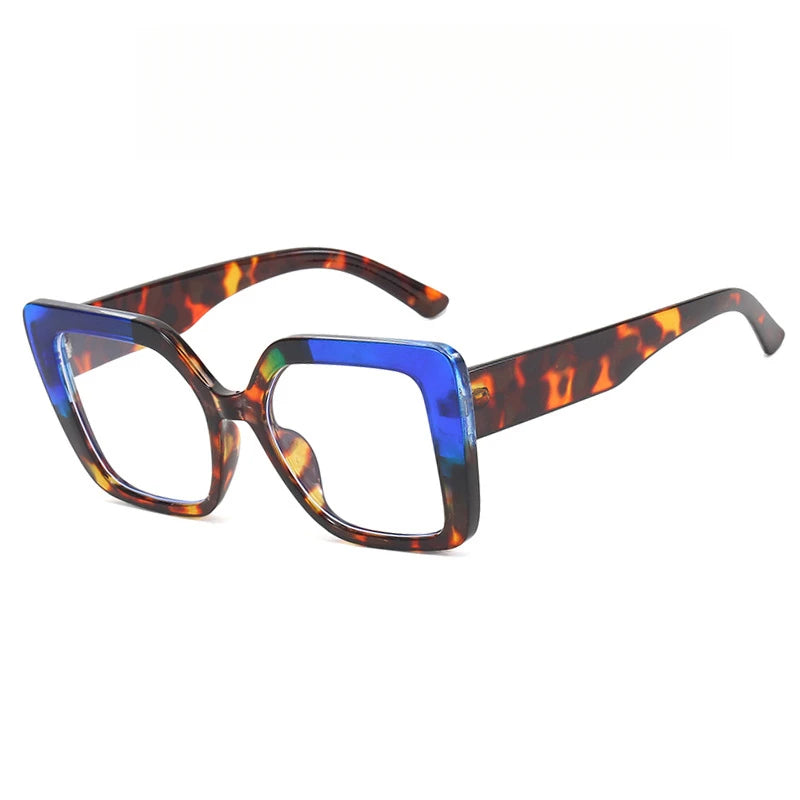 European-style square large-frame glasses with fashionable multiple colors, suitable for ladies, anti-blue light glasses