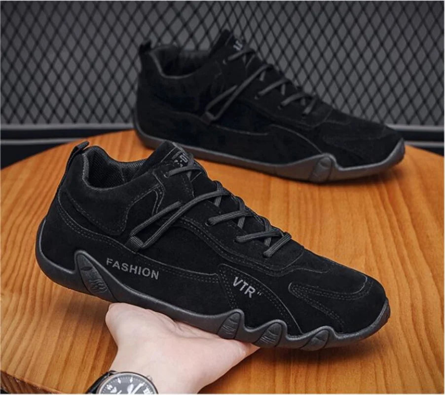 Waterproof Leather Ankle Boots for Men Waterproof Sneakers lace Up Leather Casual Sneakers for Men Casual Motorcycle Shoes