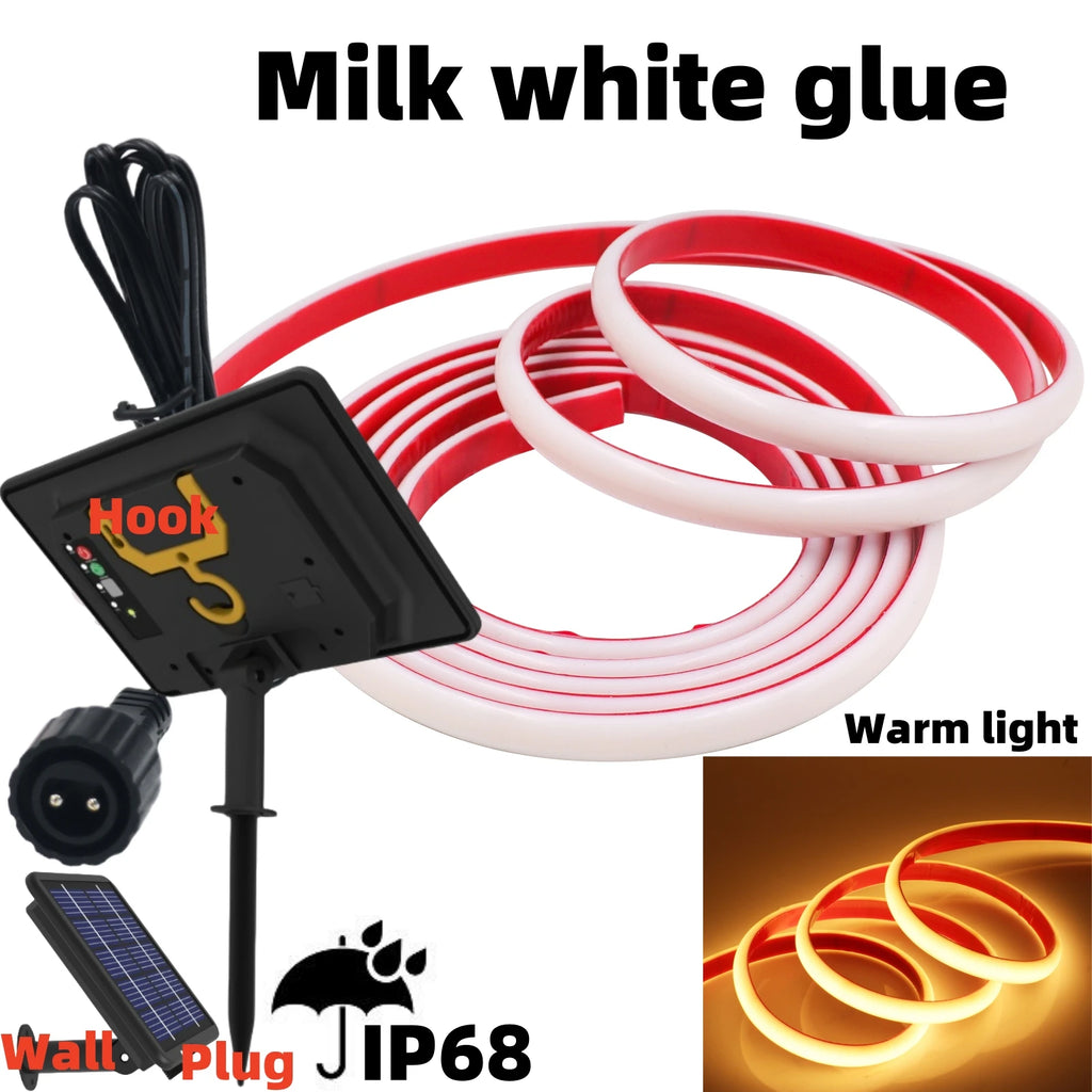 1200mAh 2400mAh 7200mAh COB Solar LED Strip Neon Light Sign DC 24V Flexible Waterproof IP68 IP67 Adhesive Tape Diode Lamp Linear