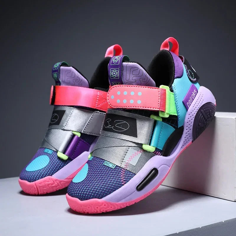 New Men's Children's Sports Shoes Breathable Professional Basketball Shoes For Middle And Large Children Summer EVA Sole