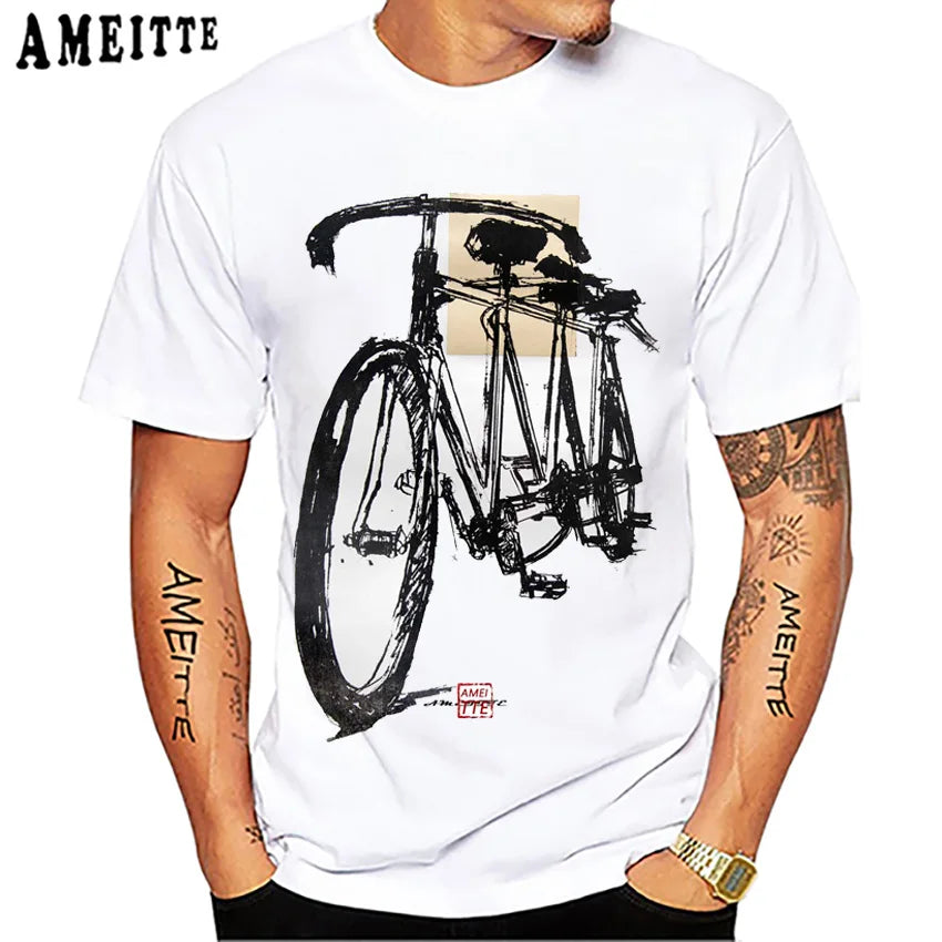 Summer Men Short Sleeve Road Bike Gear Cycling T-Shirt Funny Bicycle Sport TShirt Hip Hop Boy Casual Tops Cool Man Cyclit Tees