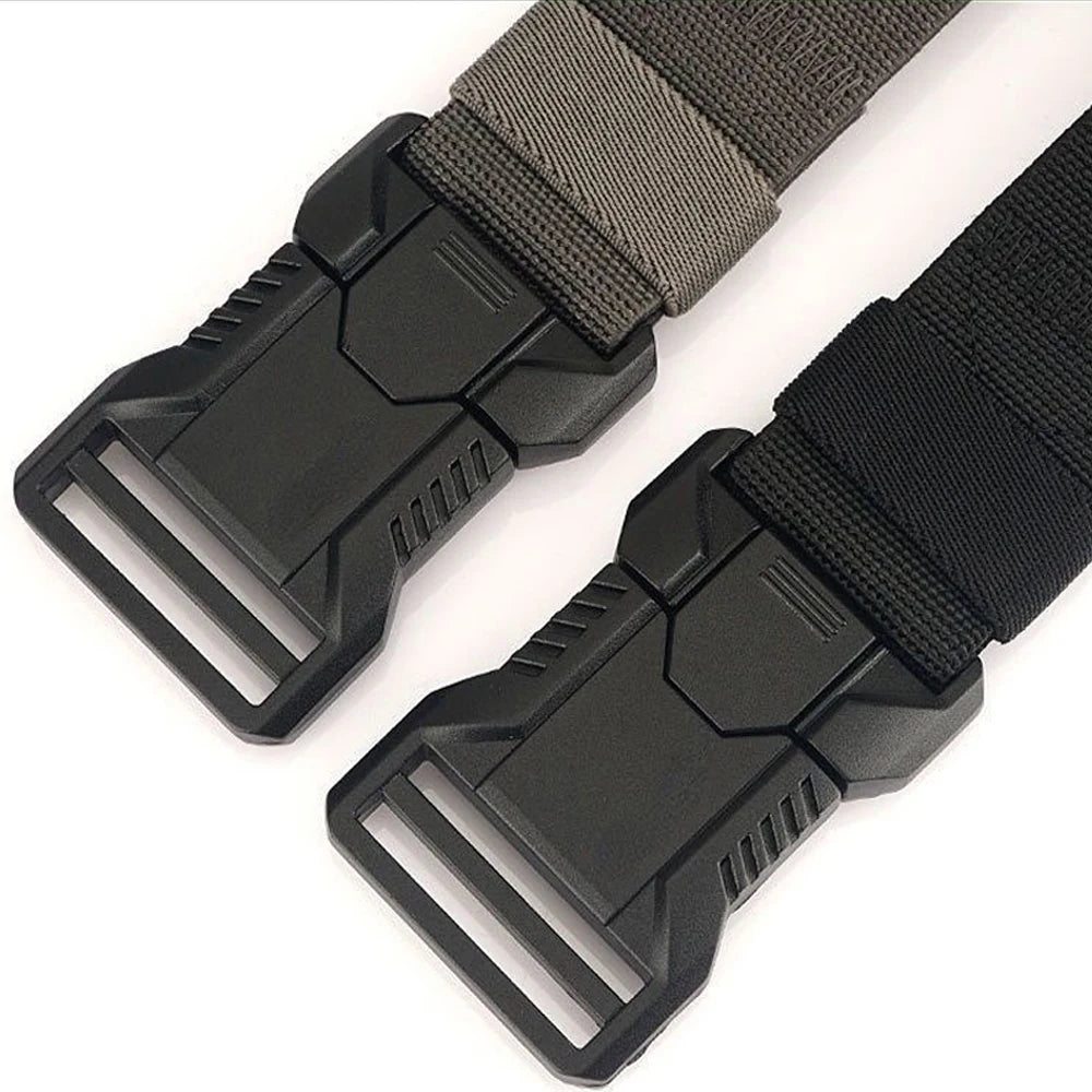 Nylon Tactical Belt Men Automatic Buckle Quick Release Military Belt Outdoor Casual Workwear Training Pants Heavy Duty Web Belt