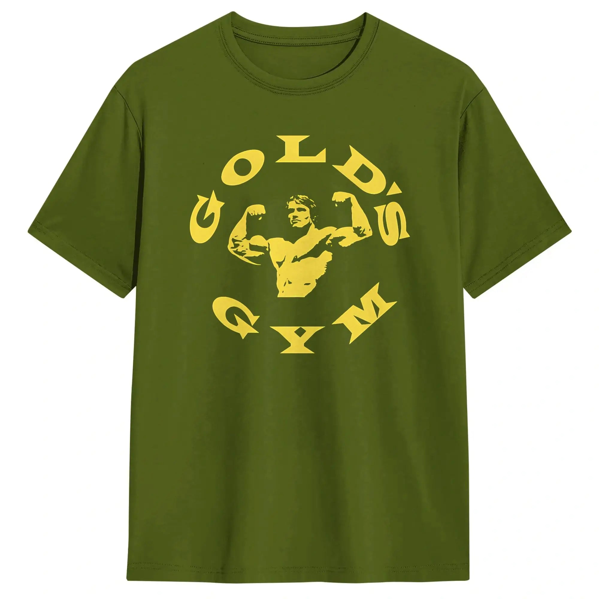 Men T-Shirts Arnold Schwarzenegger Golds Gym Casual 100% Cotton Tees Short Sleeve  T Shirt Crew Neck Tops 6XL