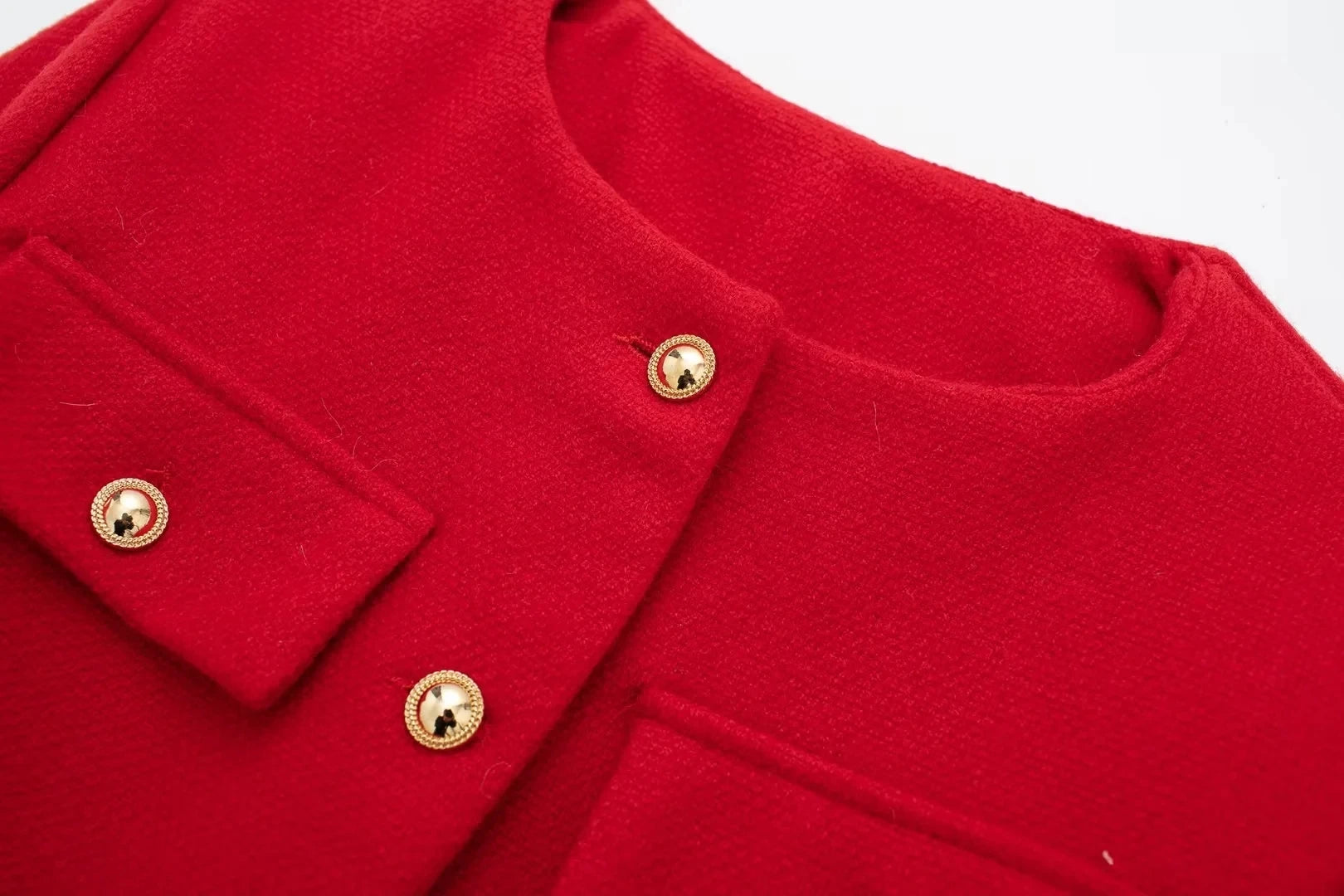 HH Women Vintage Solid Coat Button Long Sleeve O Neck Jacket With Pocket 2024 Spring Elegant Female Casual Outerwear Jakcet