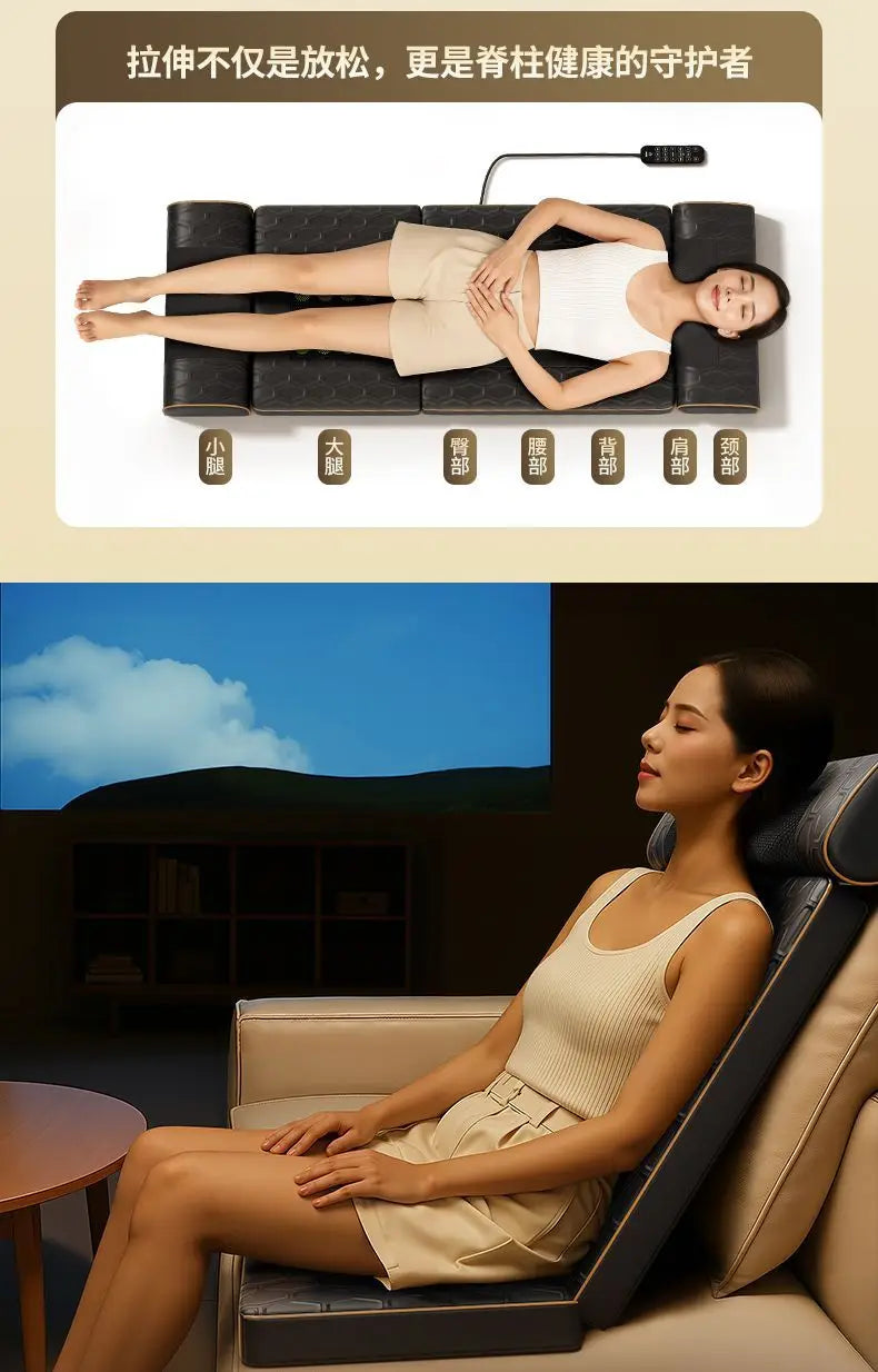 Foldable Multifunctional Massage Mattress Automatic Heating Massage Pad For Neck Shoulder Waist Back Leg Foot Home Use
