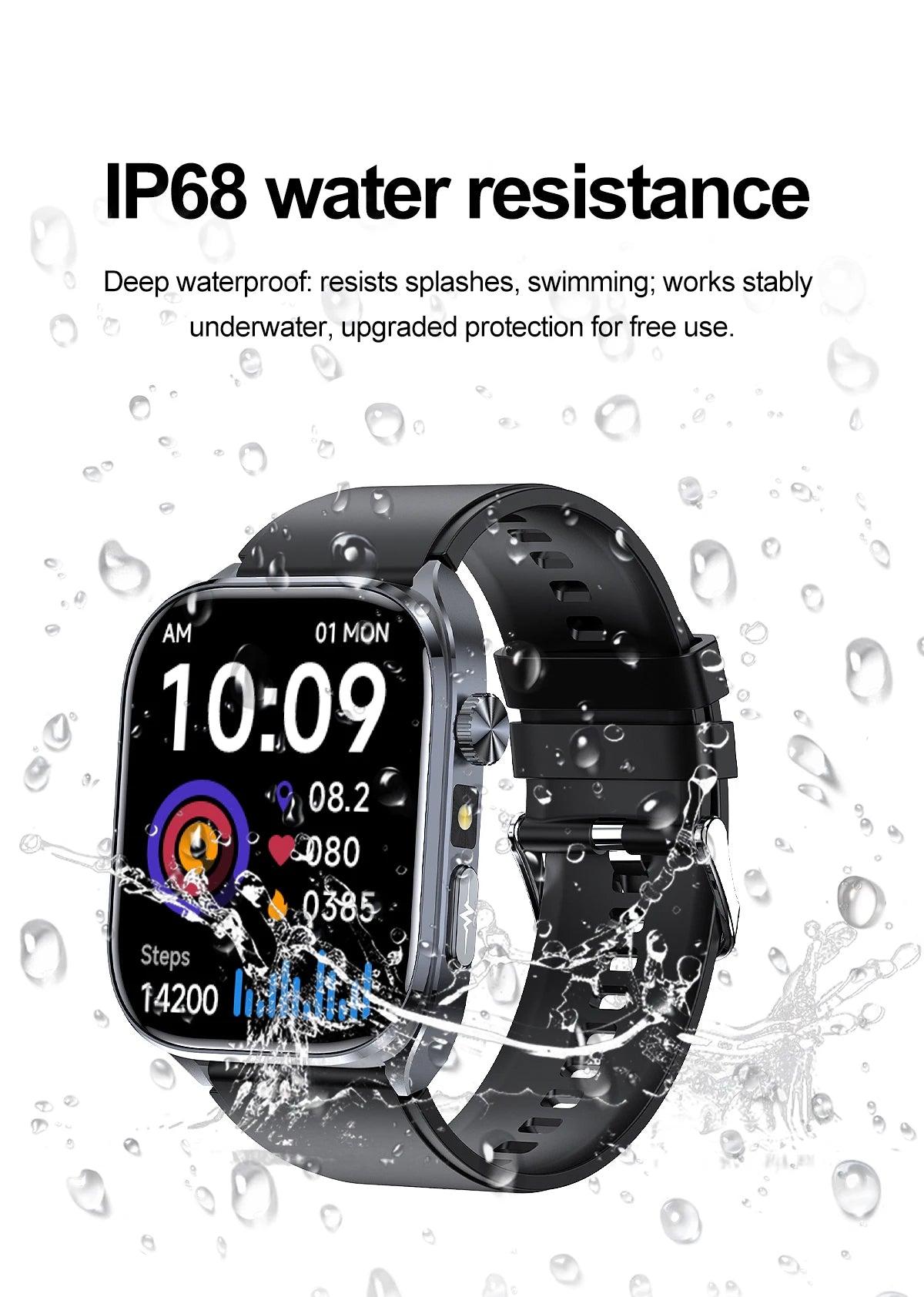 2026 New AI-Diagnosis Care Smartwatch Accurate ECG Uric Acid Lipids Blood Pressure Body Fat IP68 Waterproof Fitness Smartwatch