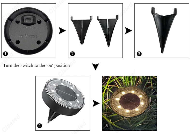 New LED Solar Lawn Light IP68 Outdoor Waterproof Outdoor Courtyard Step Garden Garden Atmosphere Decorative Lighting