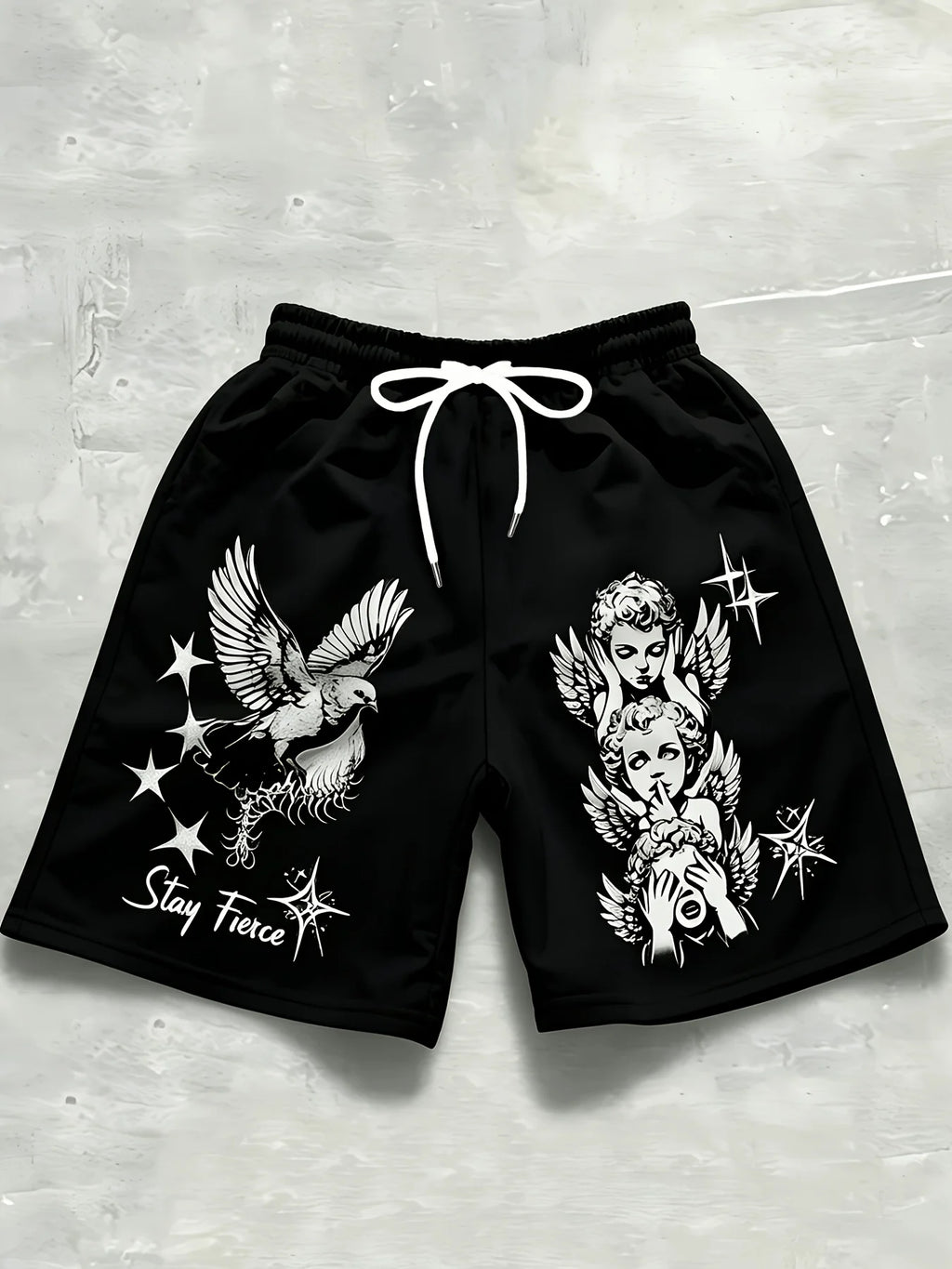 2026 Summer Best-selling Outdoor Sports Casual Fashion Comfortable Simple Angel Patterned Printed Men's Shorts