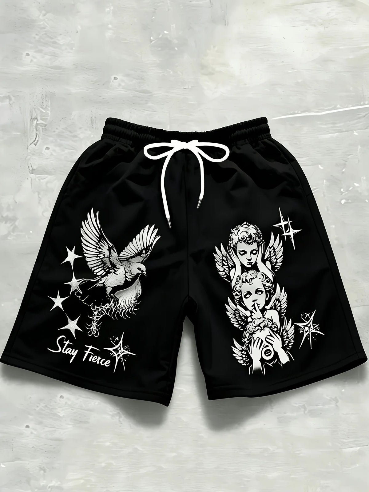2026 Summer Best-selling Outdoor Sports Casual Fashion Comfortable Simple Angel Patterned Printed Men's Shorts