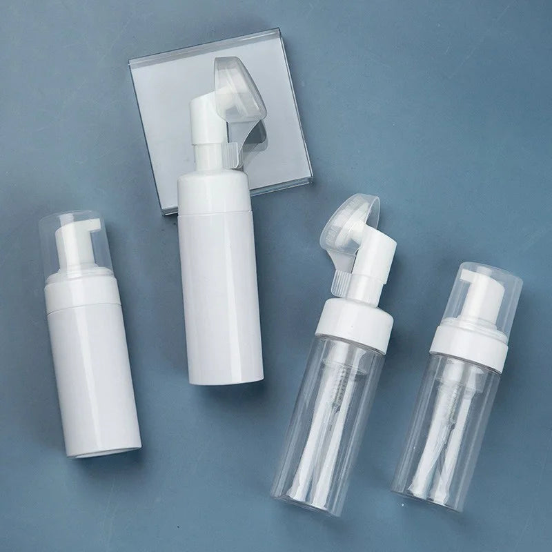 Facial Cleanser Foaming Bottle Mini Foaming Soap Dispenser With Clean Brush Head For Home Outdoor,Transparent Foam Bottle