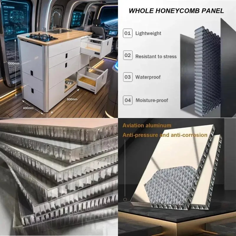 RV Honeycomb Bottom Cabinet Aluminum Heavy Duty Lightweight Space Saving Camper Bottom Locker