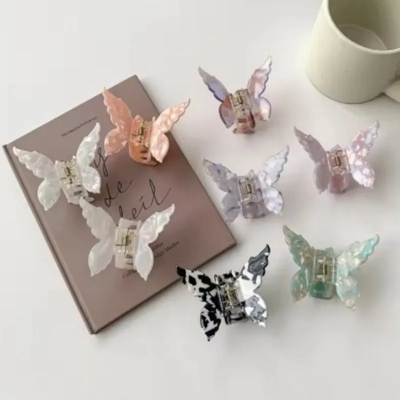Super Fairy Three-Dimensional Butterfly Half-Tied Hair Back Of The Head Acetate Clip Hair Accessories For Women